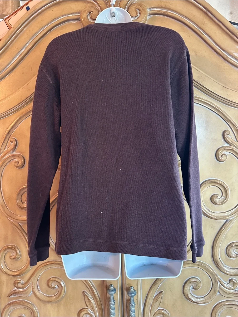 Men's Crewneck Heavy ribbed Shirt in Dark Brown